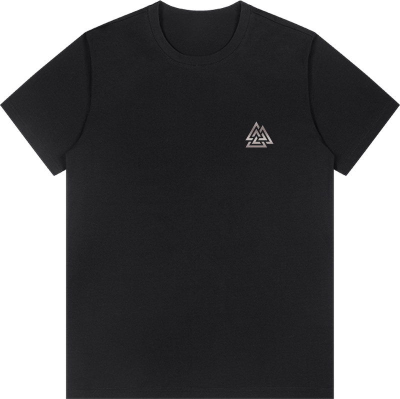 Schwarzes T-Shirt · graues Logo