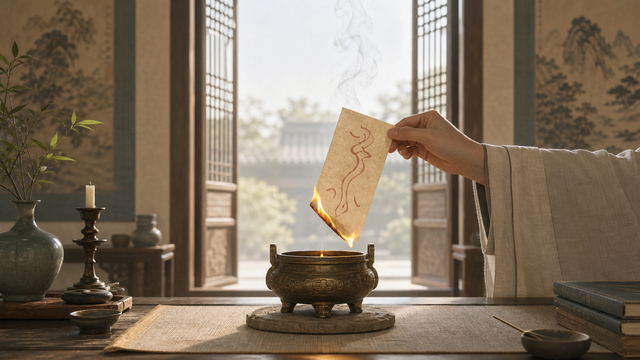 Why Is a Daoist Talisman Often Burned? · Illustration