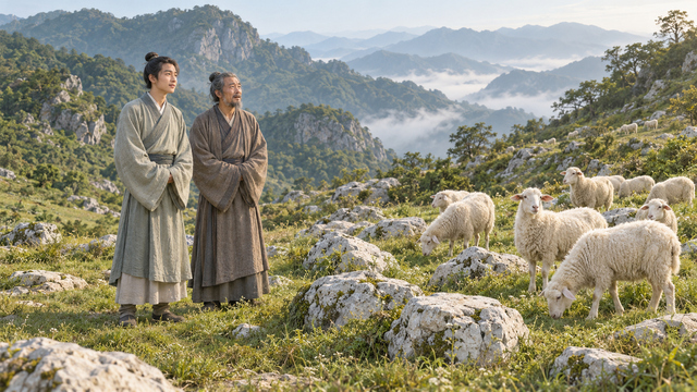 How Did Huang Chuping’s Sheep Become a Mountain of White Stones? · Illustration